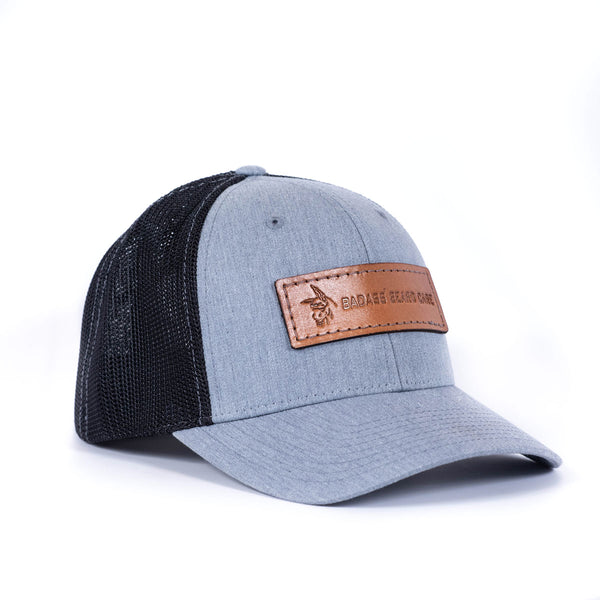 Badass Leather Patch Hat - Grey